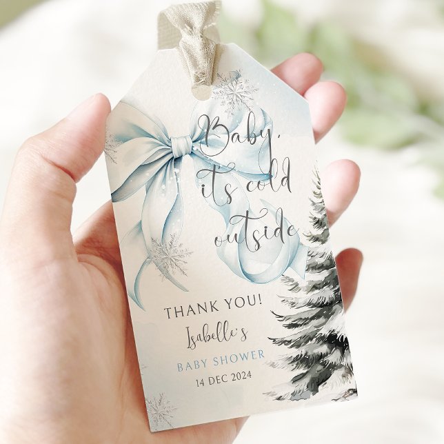 Étiquettes-cadeau Bébé il fait froid Dehors Baby shower de la poule (Créateur téléchargé)