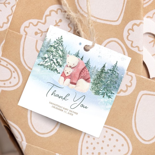 Étiquettes Cadeau Bébé Il fait froid dehors Baby shower d'hiver Carr (Winter Baby Shower Favor Tags)