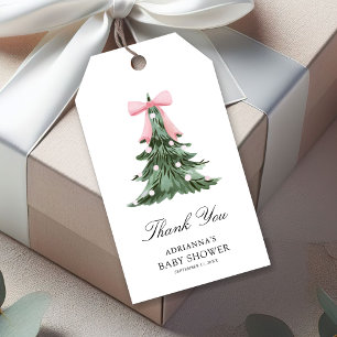 Étiquettes-cadeau Bébé il fait froid dehors Hiver Rose Arc Merci