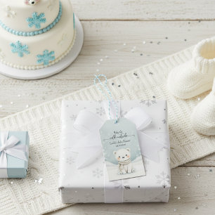 Étiquettes-cadeau Bébé il fait froid dehors spectacle d'ours polaire
