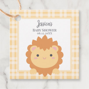 Étiquettes Cadeau Bébé mignon Lion Cub Jungle Animal Boy Baby shower