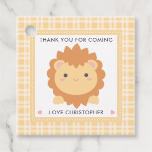 Étiquettes Cadeau Bébé mignon Lion Cub Wild One Garçon Premier anniv