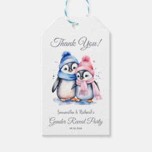 Étiquettes-cadeau Bébé mignon Pingouin hiver sexe Reveal Party Favor