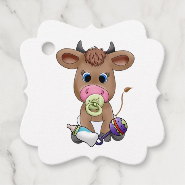 Étiquettes Cadeau bébé moo (Devant)