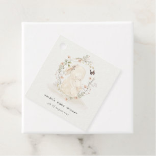 Étiquettes Cadeau Bébé mou Mum Lapin Floral Baby shower de couronne