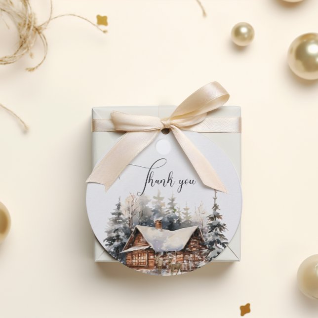 Étiquettes Cadeau Bébé neige d'hiver Il fait froid dehors Merci (Créateur téléchargé)