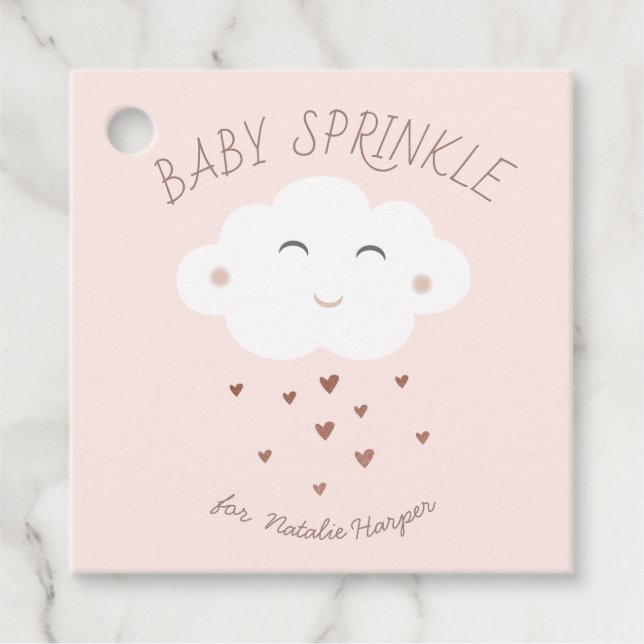 Étiquettes Cadeau Bébé nuage mignon sprinkle (Devant)