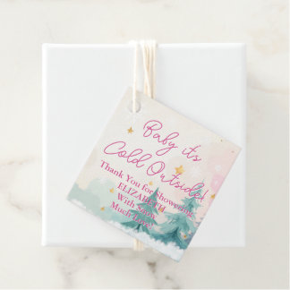 Étiquettes Cadeau Bébé personnalisé il fait froid dehors Fille Baby