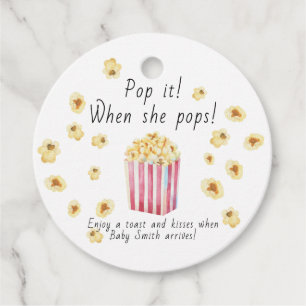 Étiquettes Cadeau Bébé Popcorn Baby shower Faites-la éclater