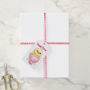 Étiquettes-cadeau Bébé Poussin Mignon Aquarelle Pâques