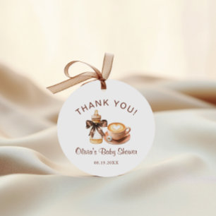Étiquettes Cadeau Bébé prépare du café Baby Shower Remerciements