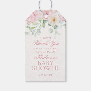 Étiquettes-cadeau Bébé rose floral en fleur Baby shower Faveurs