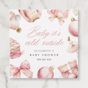 Étiquettes Cadeau Bébé rose Il fait froid dehors Baby shower