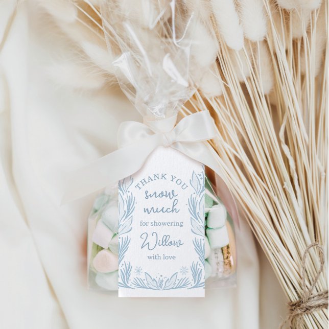 Étiquettes-cadeau Bébé Shower Flocon de Neige Gelée d'Hiver Bébé Il  (Créateur téléchargé)