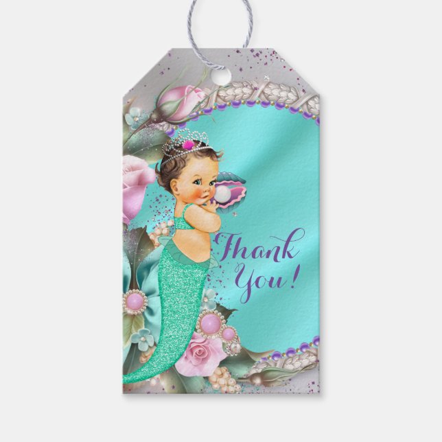 Étiquettes-cadeau Bébé sirène Shower (Devant)