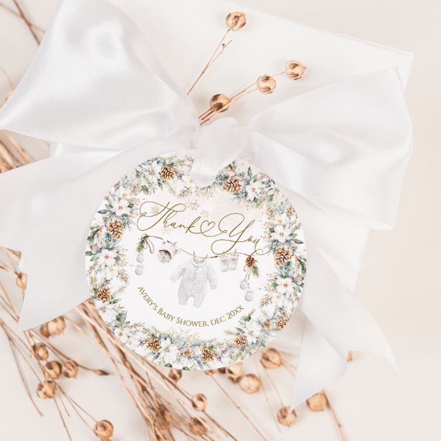 Étiquettes Cadeau Bébé Son Baby shower Froid À L'Extérieur De La Lig (Créateur téléchargé)