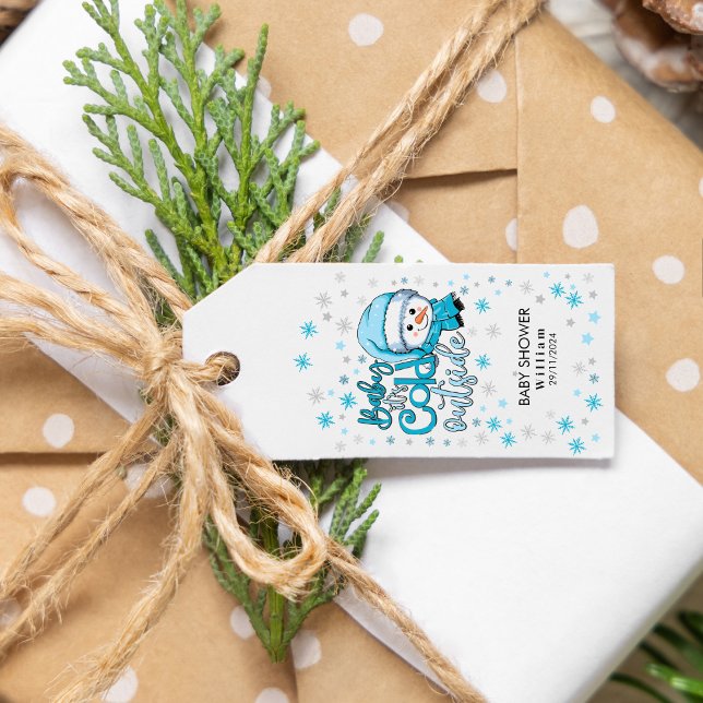 Étiquettes-cadeau bébé son froid dehors (Créateur téléchargé)