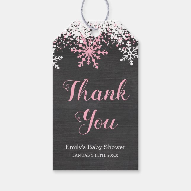 Étiquettes-cadeau Bébé son froid dehors neige hiver Baby shower fill (Devant)