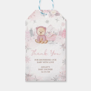 Étiquettes-cadeau Bébé son froid extérieur fille ours Favoriser Tags