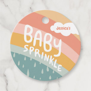 Étiquettes Cadeau BÉBÉ SPRINKLE Cute Nuages Rainbow MERCI personnali