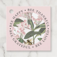 Bee Happy Bee Thankful Inspirational Apiary Tag