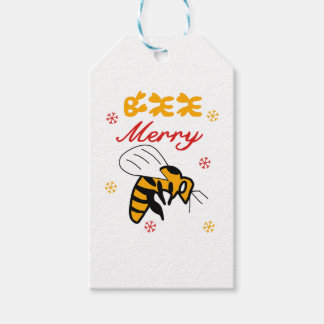 Étiquettes-cadeau Bee Joyeux mignon Costume Flake Neige de Noël
