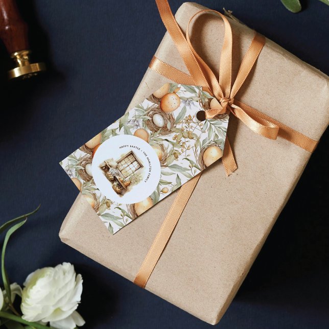 Étiquettes-cadeau Beige de Pâques personnalisé (Créateur téléchargé)