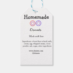 Étiquettes-cadeau beignets faits maison avec amour ajouter site de t