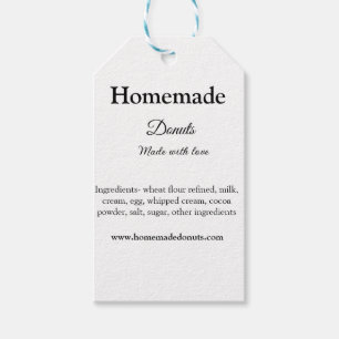 Étiquettes-cadeau beignets faits maison avec amour ajouter site de t