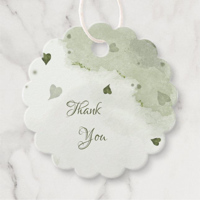 Étiquettes Cadeau belle aquarelle verte (Devant)