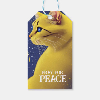 Étiquettes-cadeau Belle chatte jaune aux yeux bleus - ukraine
