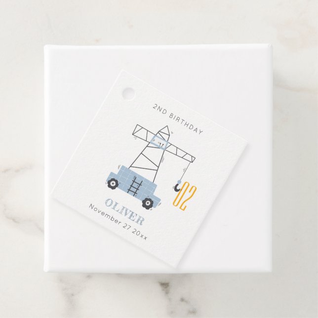 Étiquettes Cadeau Belle Construction Grue Enfants N'Importe Quel Âge (En situation)