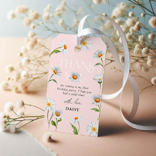 Étiquettes-cadeau Belle Daisy Wild Un 1er anniversaire Merci Gi