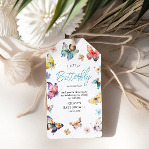 Étiquettes-cadeau Belle Fête de Naissance de Bébé Fille Aquarelle Pa