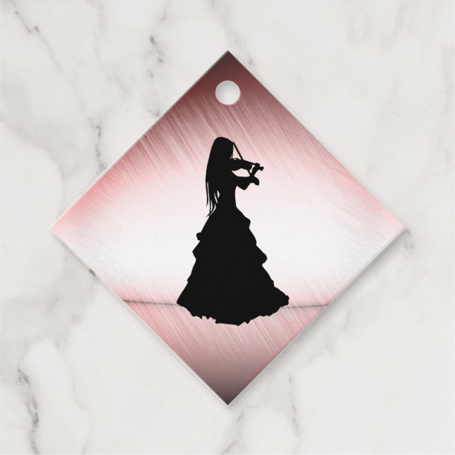 Étiquettes Cadeau Belle Fille Gitane Joue du Violon (Devant)