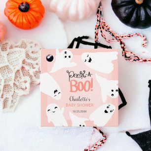 Étiquettes Cadeau Belle Halloween fantômes baby shower rose