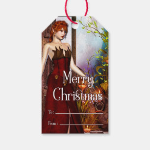 Étiquettes-cadeau Belle Imaginaire Elf Joyeux cadeau de Noël Tag v1