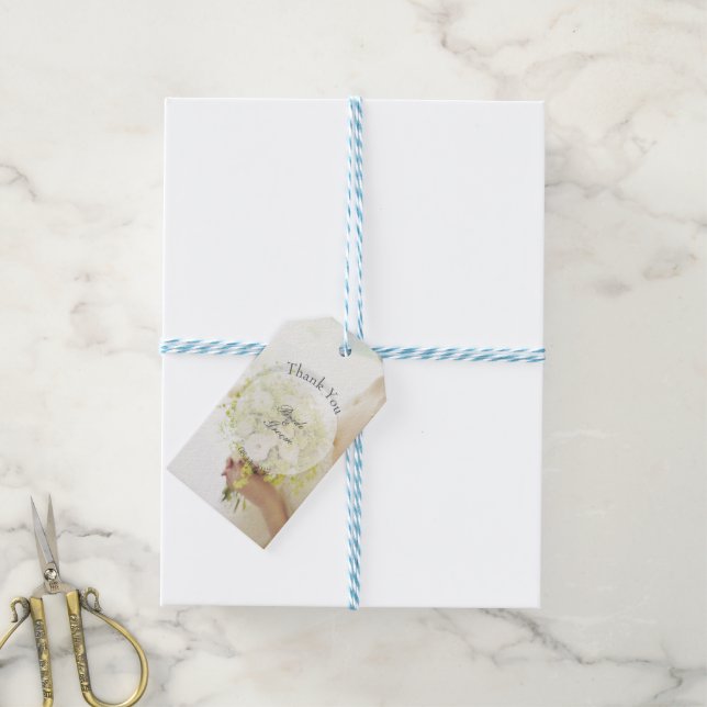 Étiquettes-cadeau Belle mariée bouquet mariage éditable (Avec de laficelle)