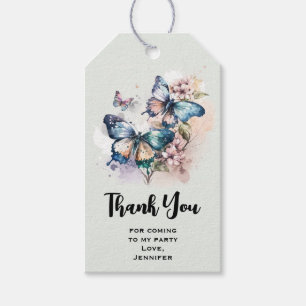 Étiquettes-cadeau Belle papillons et Merci Fleurs Fête