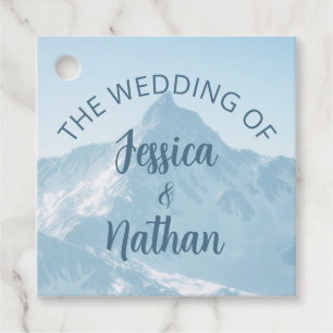 Étiquettes Cadeau Belle photo de montagne Mariage d'hiver