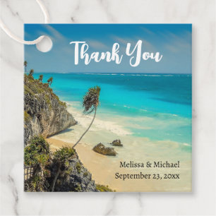 Étiquettes Cadeau Belle plage de sable Mariage Tropical Paradise
