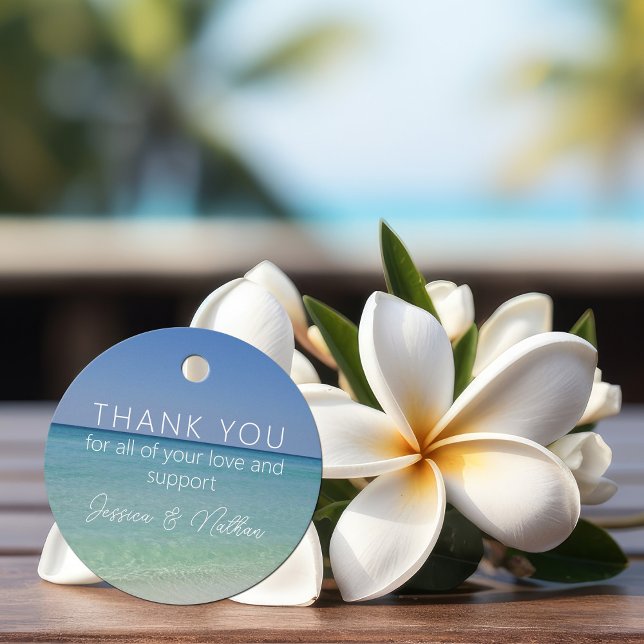 Étiquettes Cadeau Belle plage Horizon Mariage personnalisé (Créateur téléchargé)