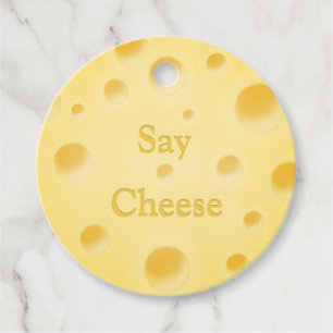 Étiquettes Cadeau Belle tranche de fromage jaune pâle sur mesure ron