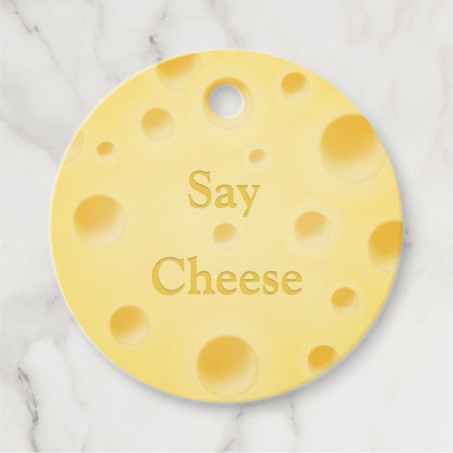 Étiquettes Cadeau Belle tranche de fromage jaune pâle sur mesure ron (Devant)