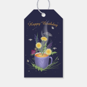Étiquettes-cadeau Belles Fleurs d'été de la Coupe de Thé
