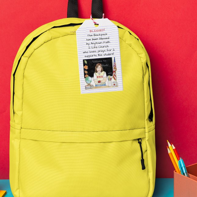 Étiquettes-cadeau Bénédiction des sacs à dos Apple pour l'enseignant (Créateur téléchargé)