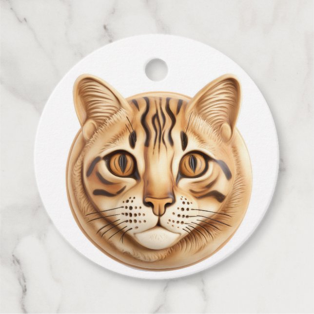 Étiquettes Cadeau Bengale Chat 3D inspiré (Devant)