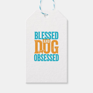 Étiquettes-cadeau Bénie et obsédée de chien Design vintage pour amou
