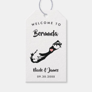 Étiquettes-cadeau Bermudes Mariage Welcome Bag Tags, Island Map