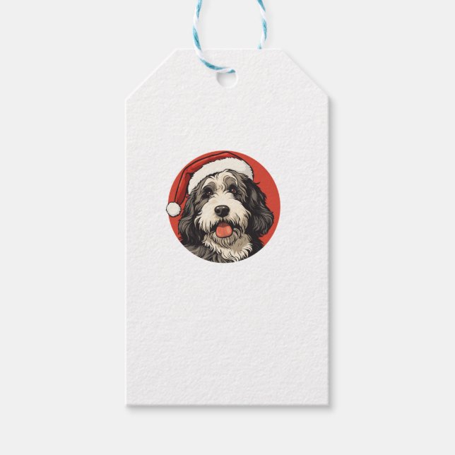 Étiquettes-cadeau Bernedoodle Chien Xmas Doodle Dood Jolie Noël Soit (Devant)